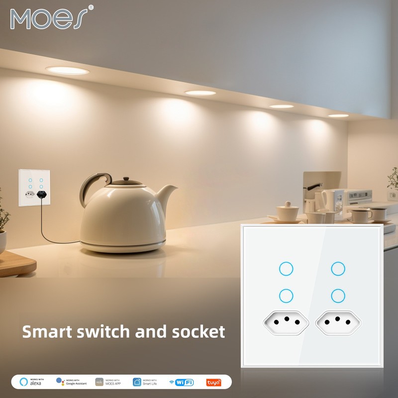 Timer Dual Outlet - MOES Tuya Wi-Fi 스마트 플러그, 4개의